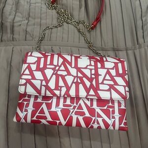 Lanvin Sugar Logo Print Leather Shoulder Bag